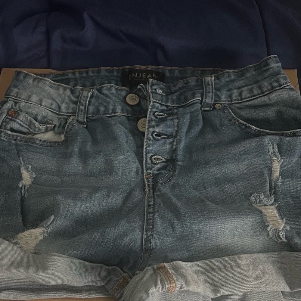 High waisted jeans shorts
